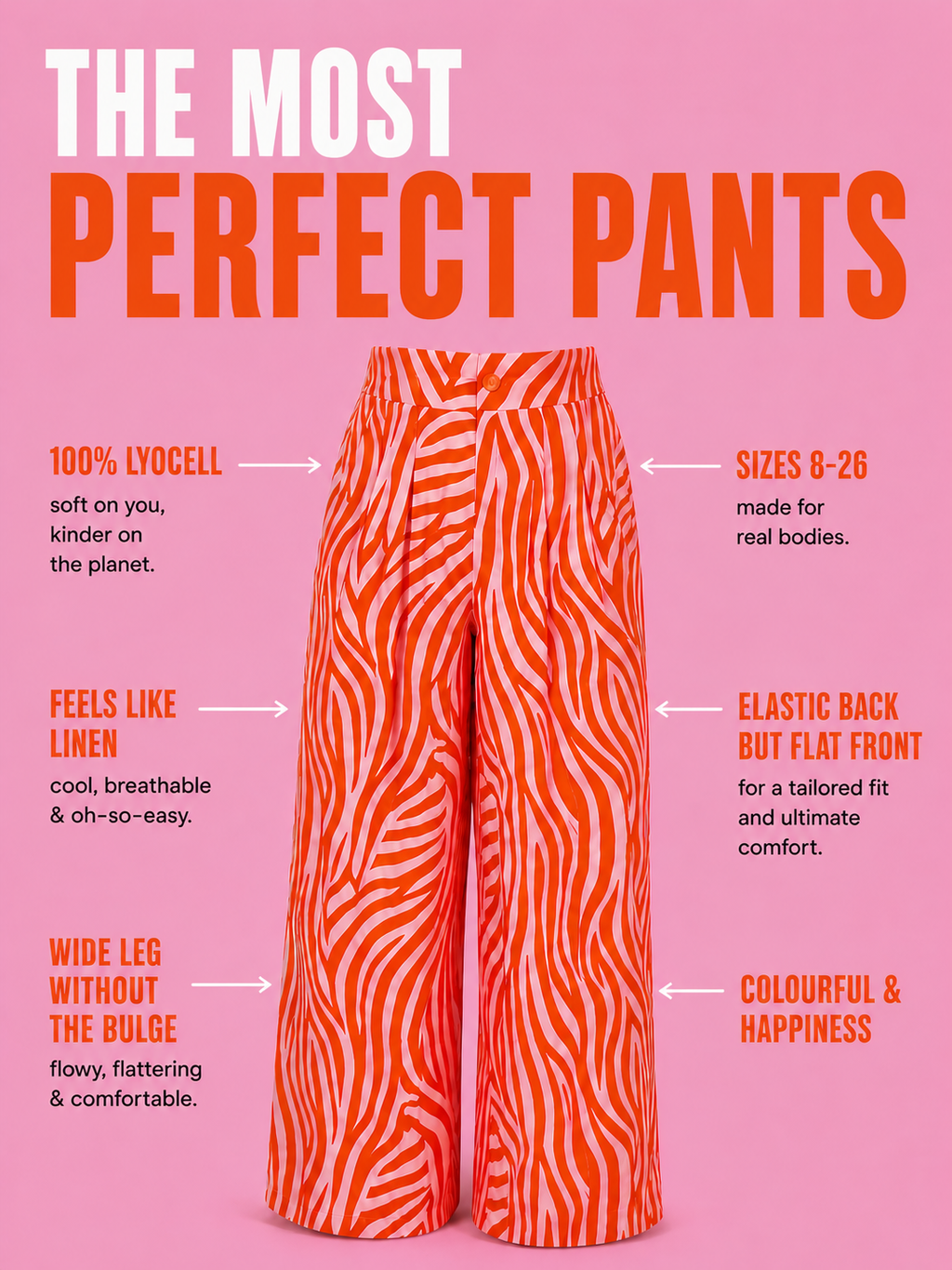 Jasmine Pant in Pink Zebra