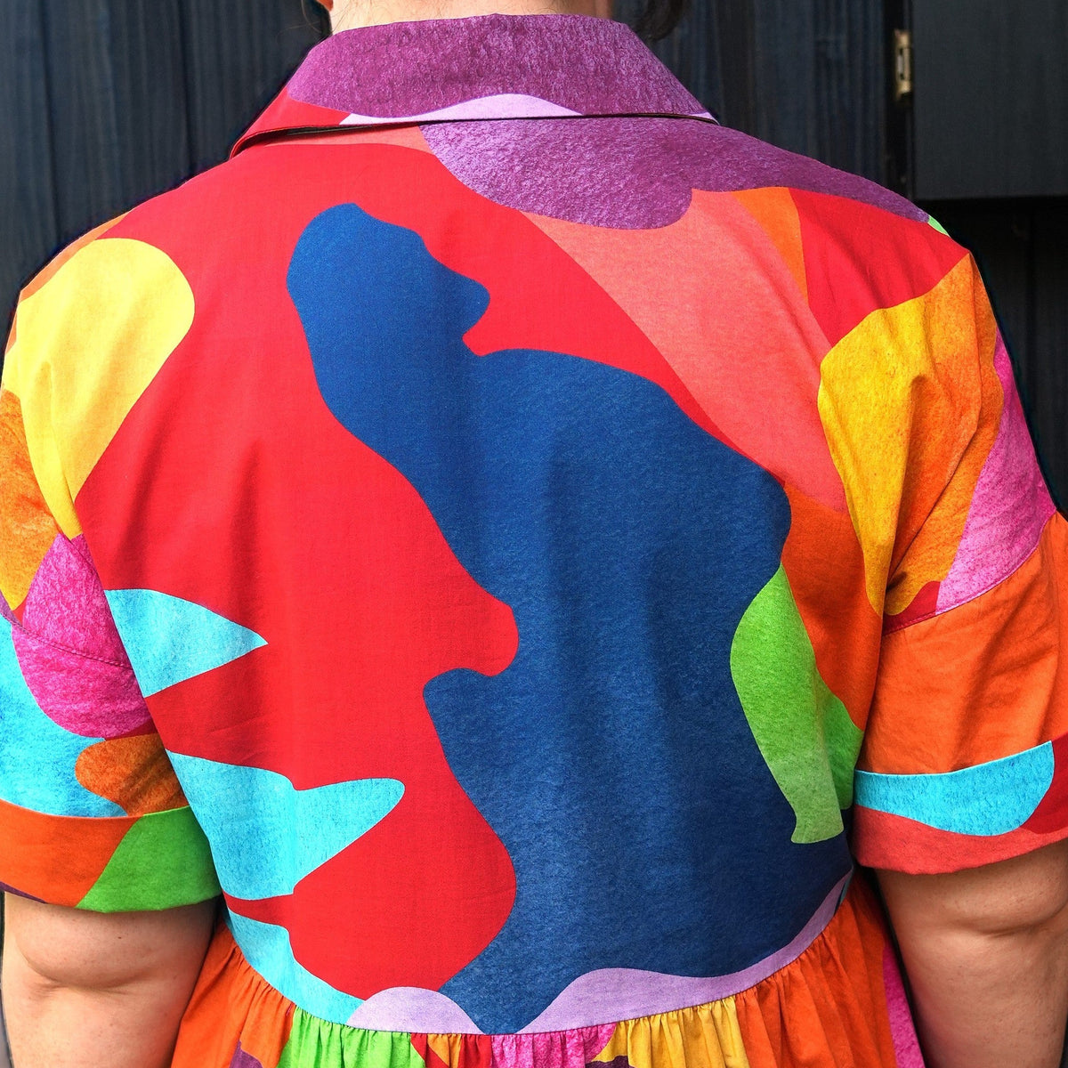 Colourful Camo Ange Dress, back view